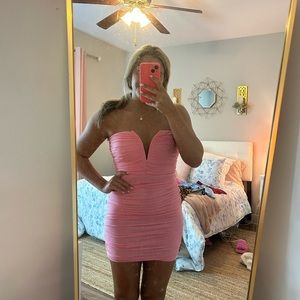 Strapless Pink Mini Dress